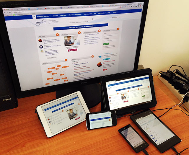 Inafon Devices Tests sur différents appareils