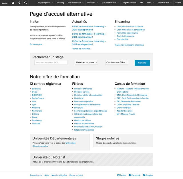 Inafon Prototype Le prototype est un blog Wordpress stylé avec Foundation 5