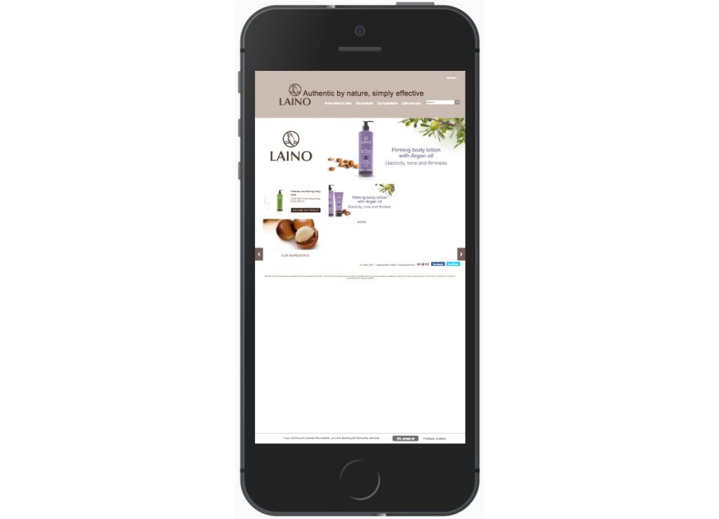lainocosmetics-mobile Ancien site vu sur mobile