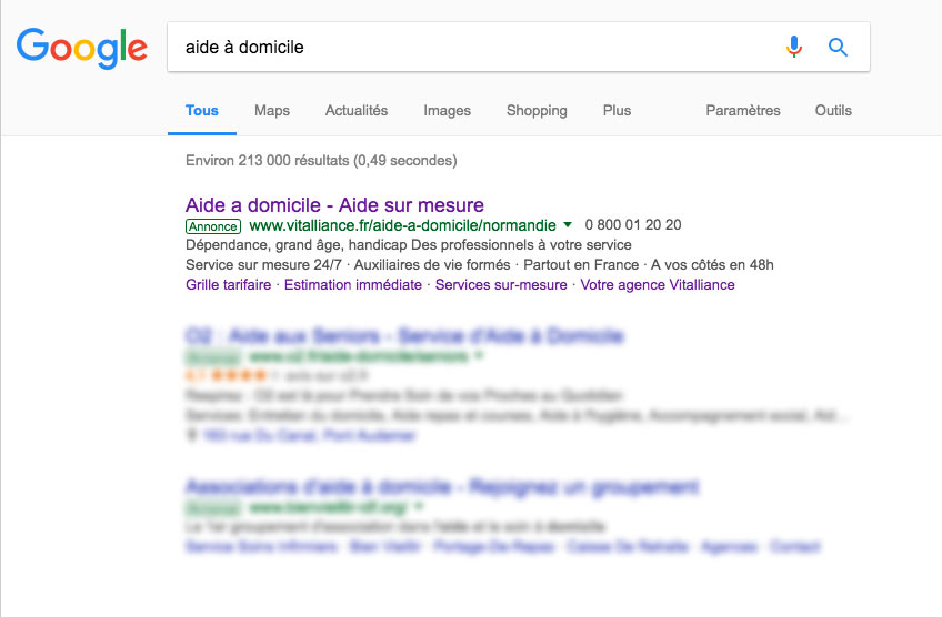 Annonce Adwords Vitalliance Annonce Adwords Vitalliance