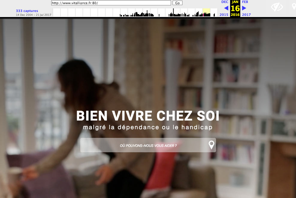 Accueil du site en 2016 Accueil du site en 2016