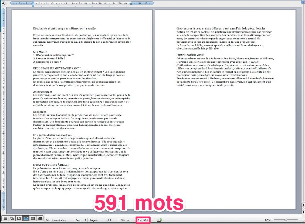 redaction-web_que-choisir-word-count Microsoft Word : compter le nombre de mots