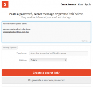 Partager des infos secrètes