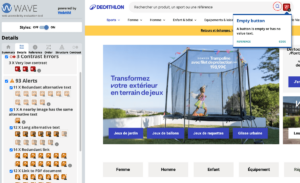 site-wave Outil d'analyse Wave affichant les erreurs directement depuis l'écran du site analysé.