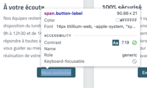 test-couleur-accessibilite Test du contraste d'une couleur sur depuis la page web d'un site