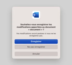 fenetre-word Fenêtre de sauvegarde word