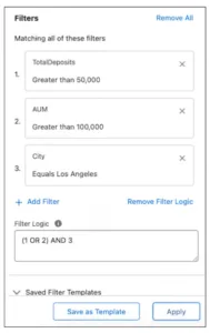 Formulaire de recherche de Salesforce