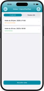 Liste des visites enregistrées