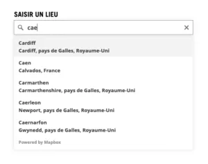 Exemple de champ de recherche avec autocomplete