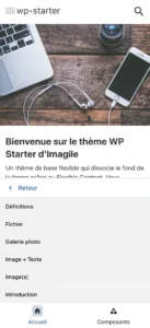 Menu WP-Starter Mobile niveau 2